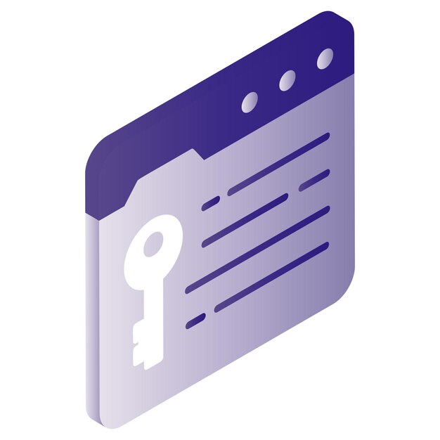 api key isometric concept ssl protected webpage sign stock illustration server and browser secret