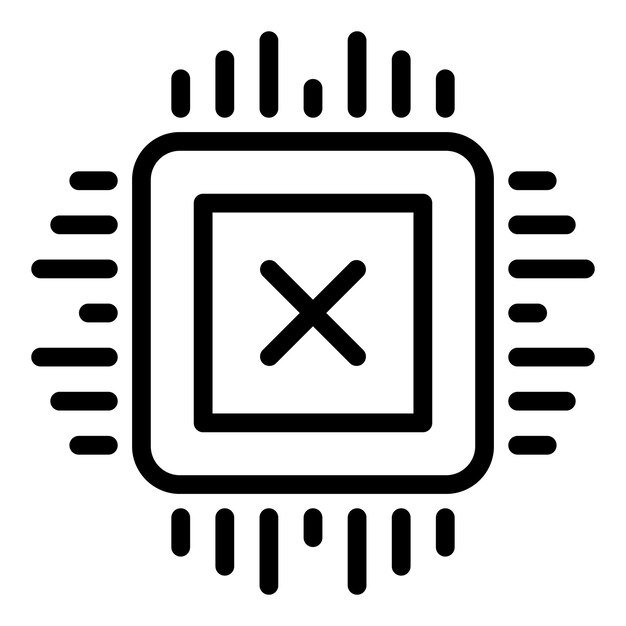 Api processor icon Outline Api processor vector icon for web design isolated on white background