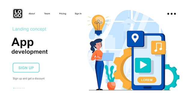 App development flat design concept