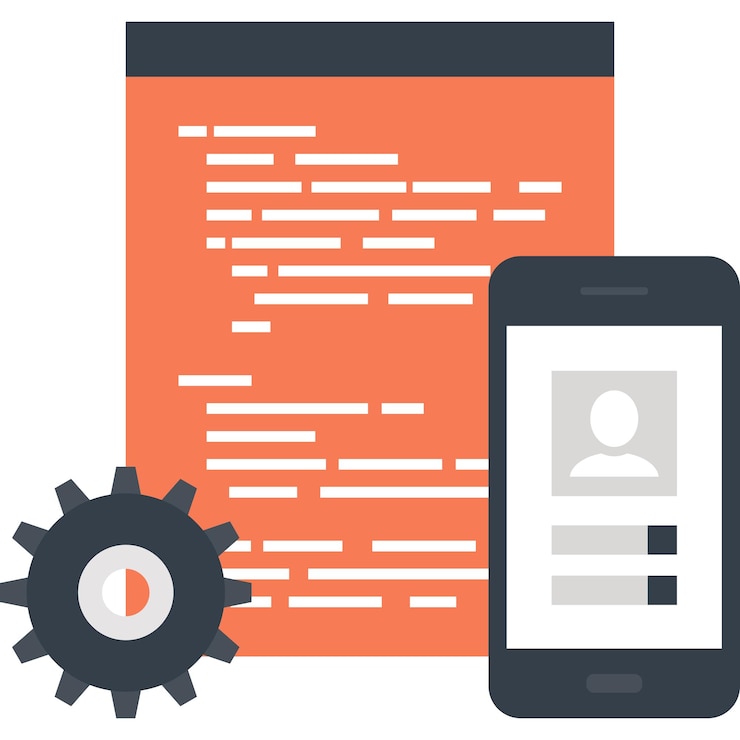 Vektör app development flat web icon concept