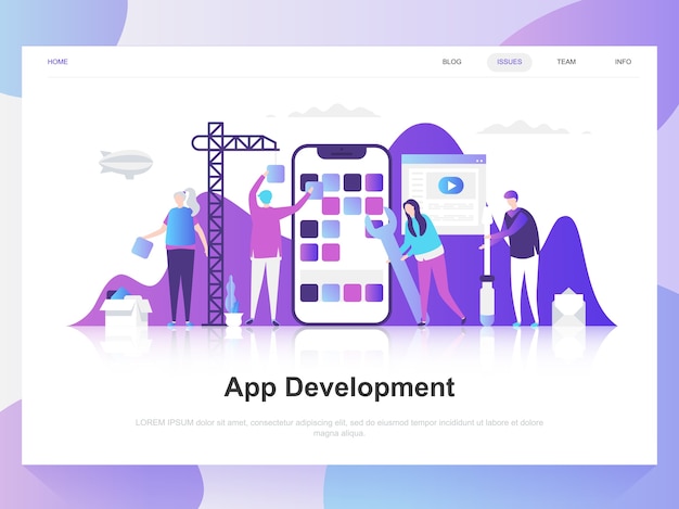 app development modern flat design concept.
