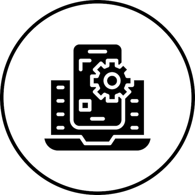 App Development vector icon illustration of Coding and Development iconset