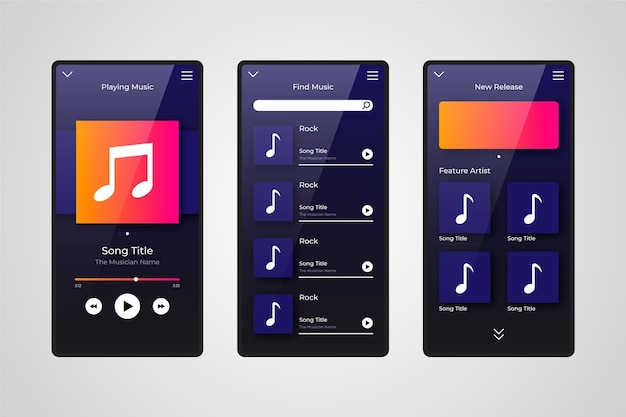 App-interface til musikafspiller