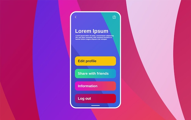 App or Game Interface design with smart device or smartphone frame Abstract background corresponds with interface design