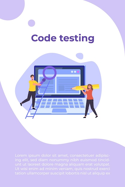 app tester. software or application testing  concept.  debugging development process. vector illustration.