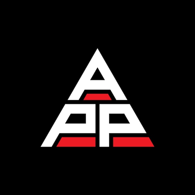 APP triangle letter logo design with triangle shape APP triangle logo design monogram APP triangle vector logo template with red color APP triangular logo Simple Elegant and Luxurious Logo