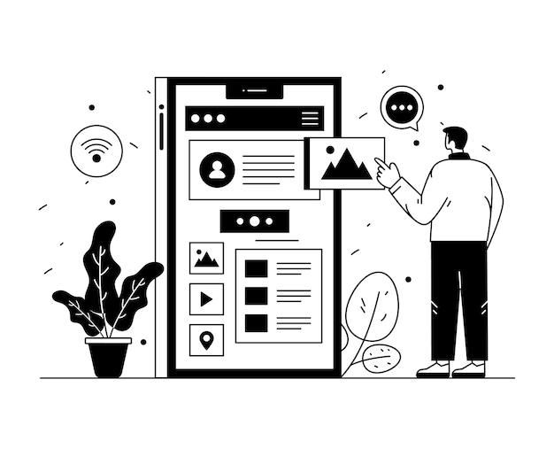App udvikling solid illustration vektor download