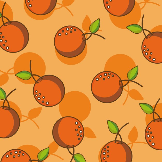 Appelsiner mønster baggrund søde tegnefilm vektor illustration grafisk design
