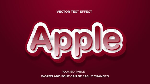 apple 3d editable text effect premium eps vector