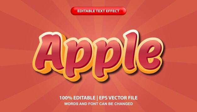 Apple editable text effect template, colorful gradient font style