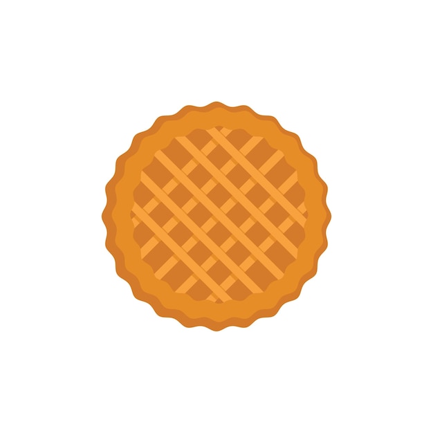 apple pie food icon flat vector dessert cake hand slice isolated