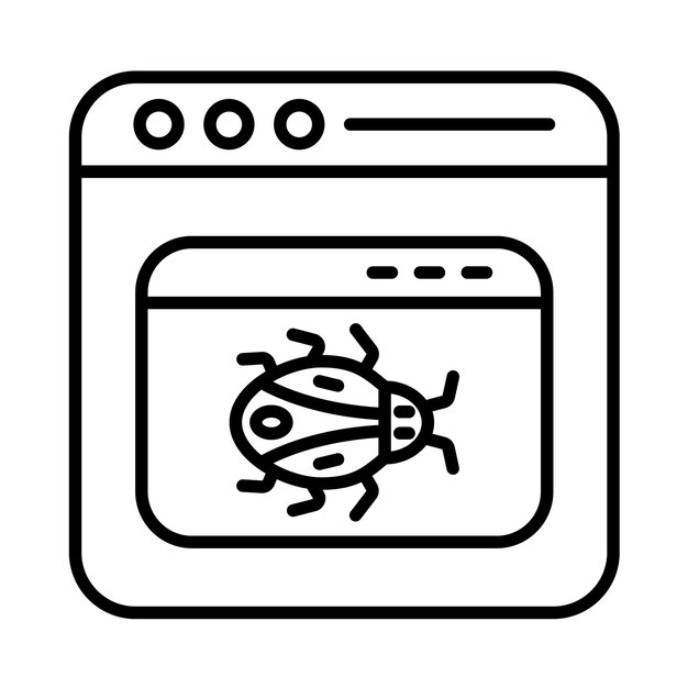 Application Malware Line Illustration