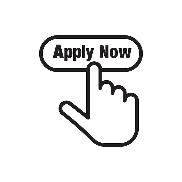 Apply now icon Thin line art collection
