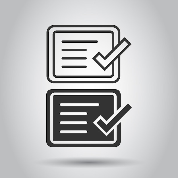 approve certificate icon in flat style document check mark vector illustration on white isolated background approval choice business concept