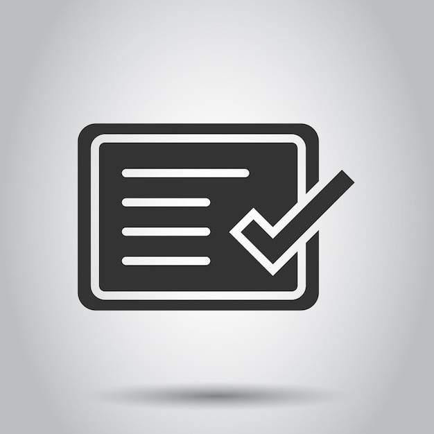 approve certificate icon in flat style document check mark vector illustration on white isolated background approval choice business concept