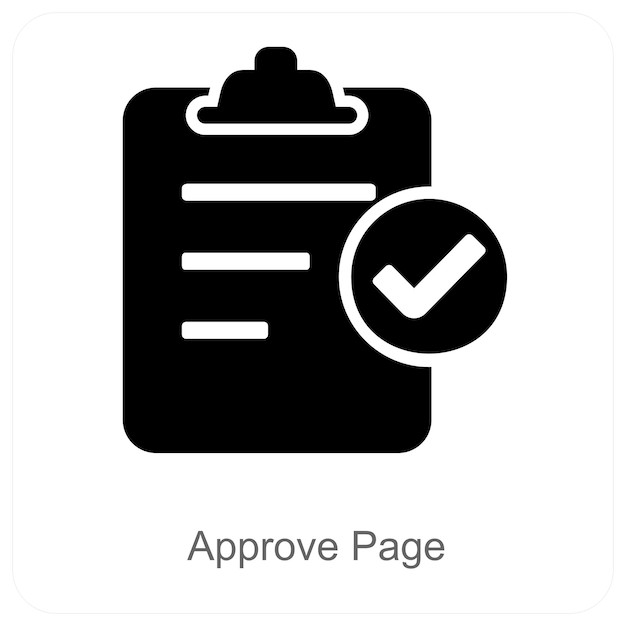 Approve Page andCheck Icon Concept