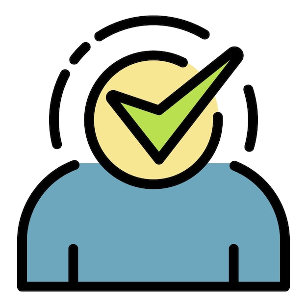 approved business manager icon outline approved business manager vector icon color flat isolated