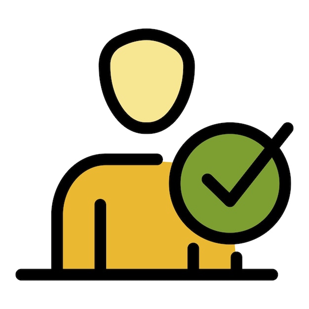 Approved friendship icon Outline approved friendship vector icon color flat isolated