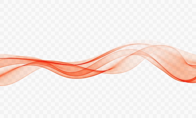 Apricot colored wave Abstract smooth transparent wave design element