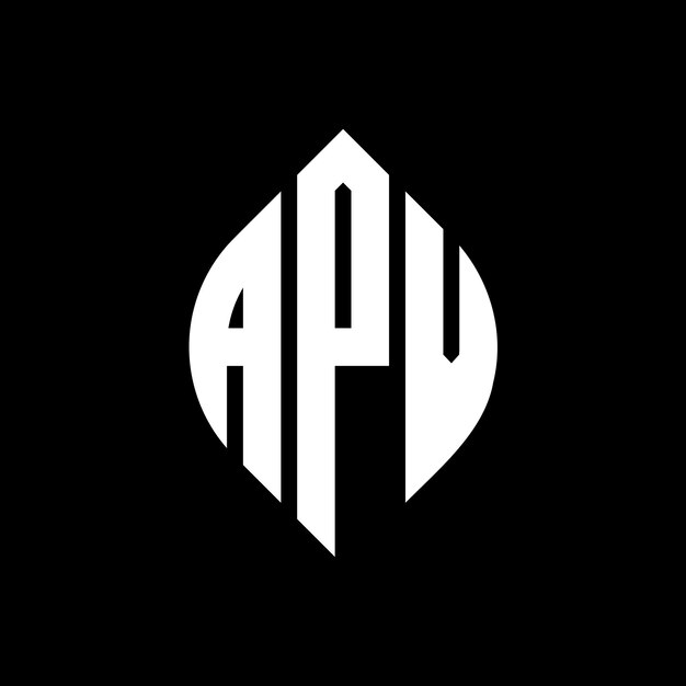 APV circle letter logo design with circle and ellipse shape APV ellipse letters with typographic style The three initials form a circle logo APV Circle Emblem Abstract Monogram Letter Mark Vector