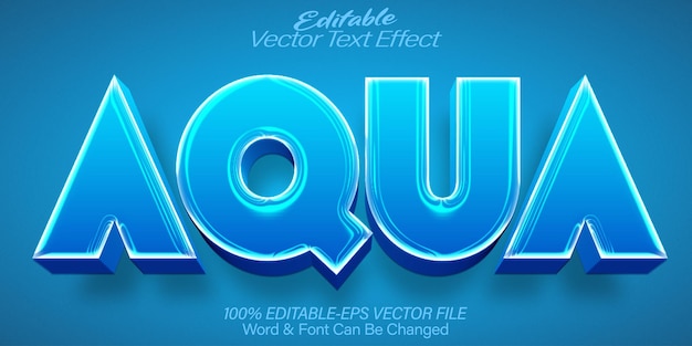 Aqua Vector Text Effect Editable Alphabet Blue Aquatic Ocean Sea Marine