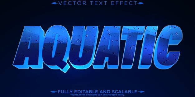 Aquatic editable text effect editable sea and ocean text style