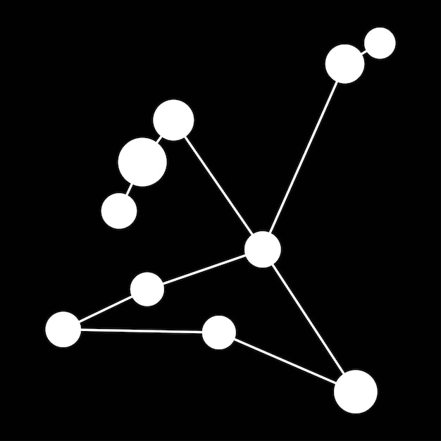 Aquila constellation map Vector illustration