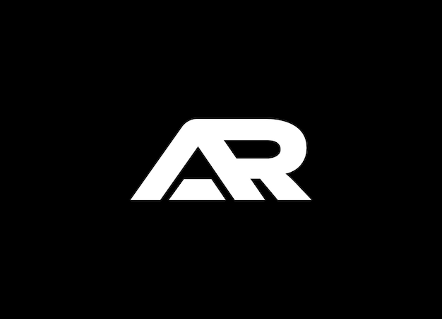 AR Letter Logo Design with Creative Modern Trendy Typography and White Colors AR letter logo