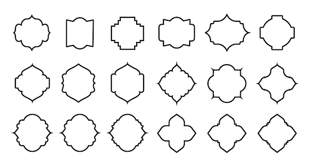 Arabian Islamic decoration shape border design