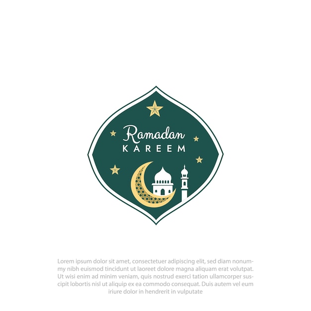 Arabic islamic logo designRamadan kareem design Mosque icon crescent moon Vector design