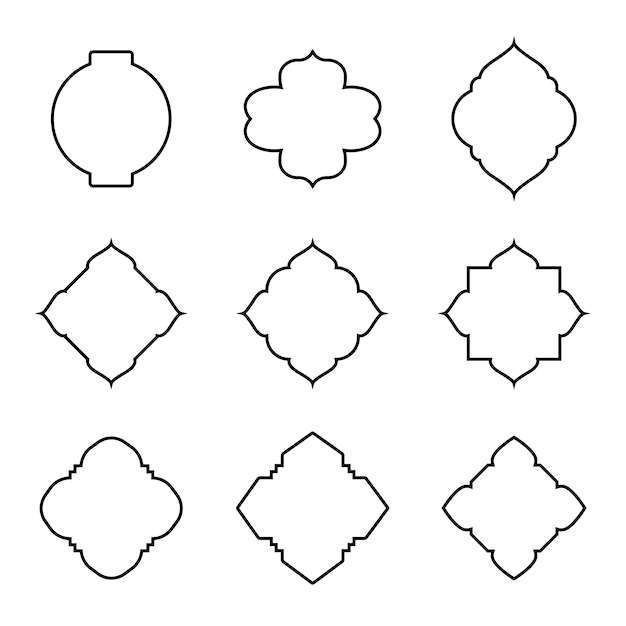 Arabic style shape outline set collection