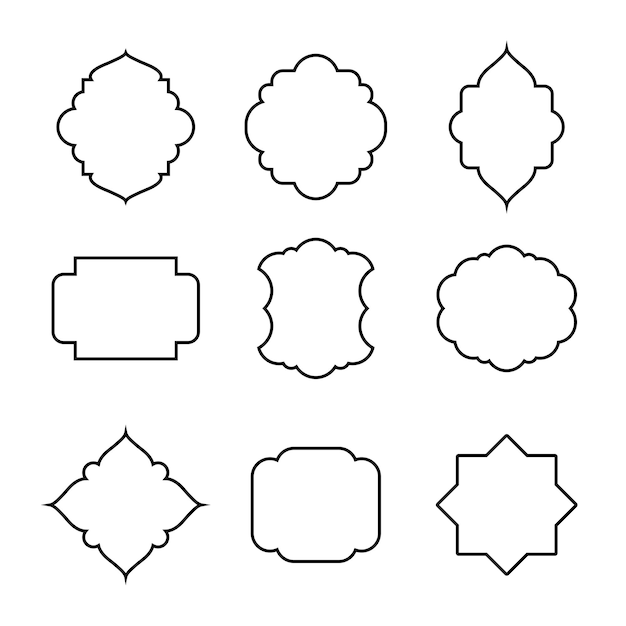 Arabic style shape outline set collection