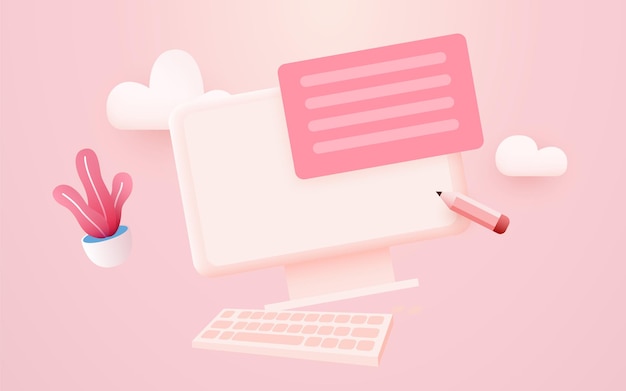 Arbejdspladskoncept kontorbordsdesign til co-working desktop computer