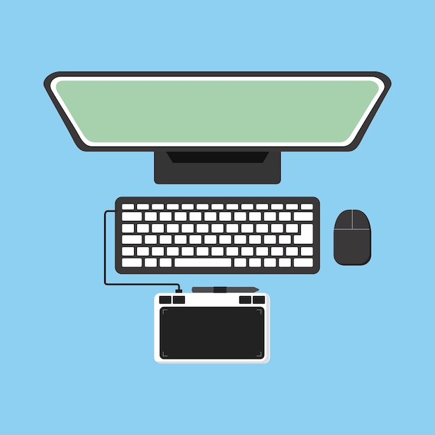 arbejdsproces computer grafisk tablet tastatur mus