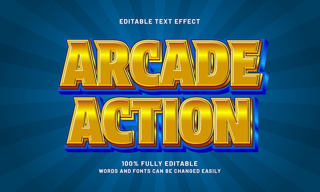 arcade action editable text effects with a kids and play theme