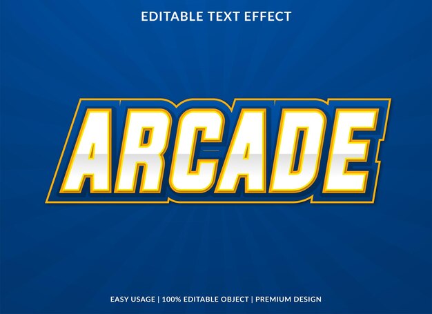 arcade editable text effect template use for business logo and brand