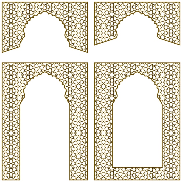 arches frames and additional design elements arabic geometric ornament