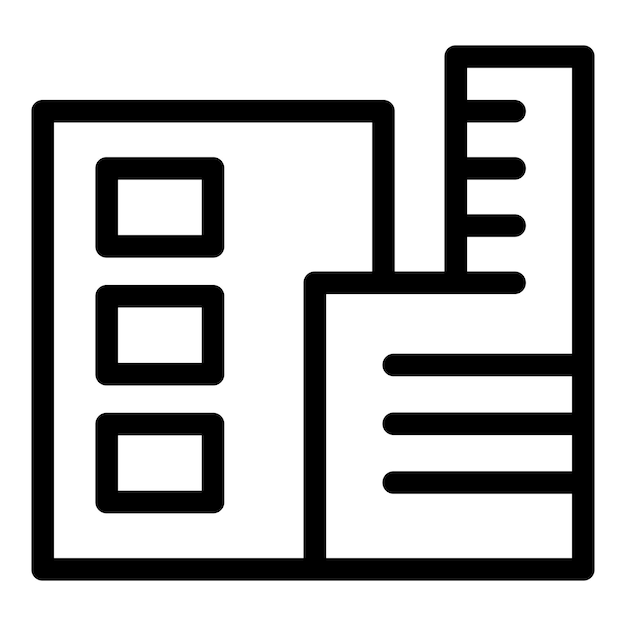 Architect designing building plan with ruler icon