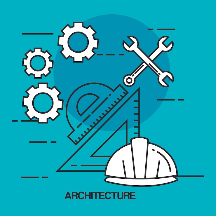 Vektor architectural design set icons