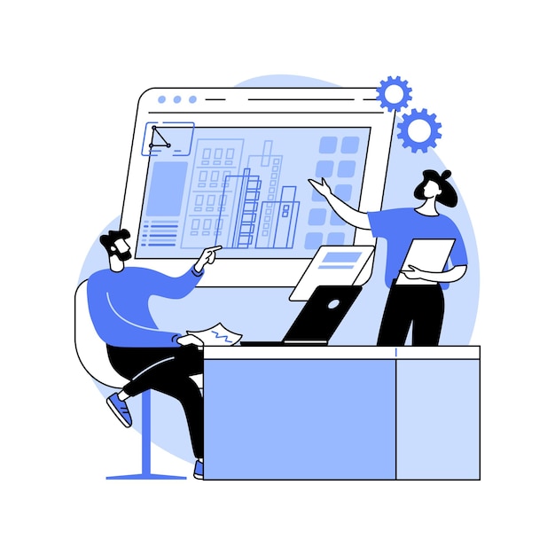 Architecture software isolated cartoon vector illustrations