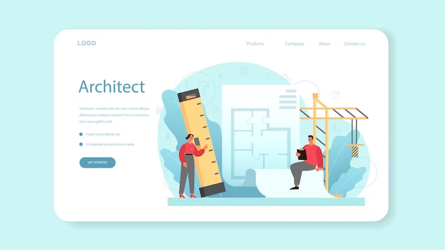 Architecture web banner or landing page