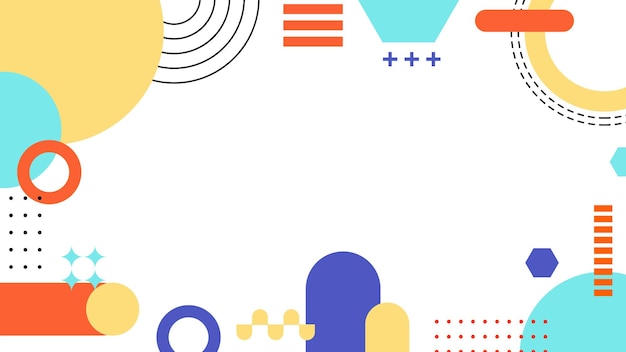 Arka Planlar, Sanat Projeleri ve Modern Tasarım Konseptleri, Kapak Banner ve Sunum için İdeal Modern Memphis Şekilleriyle Soyut Geometrik Arka Plan