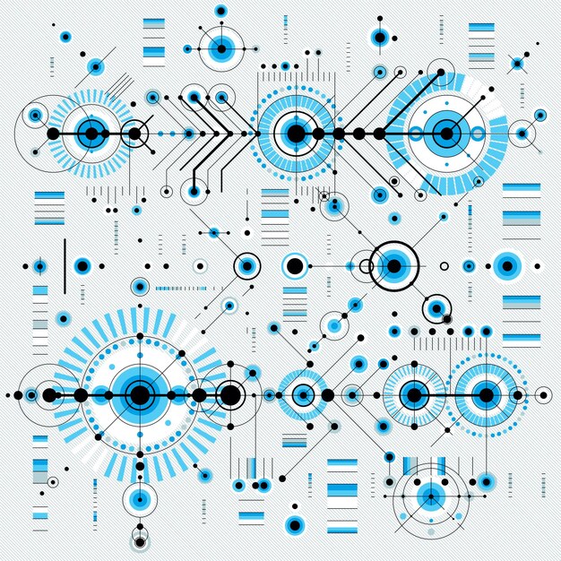 Arkitektonisk blueprint, vektor digital baggrund med forskellige geometriske designelementer. Til brug som hjemmesidebaggrund.