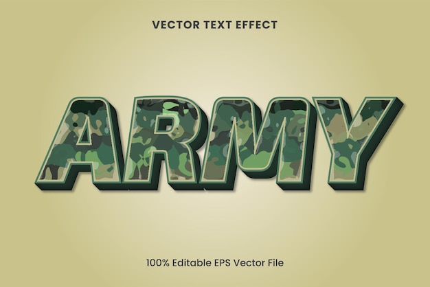 army military camo editable vector text effect