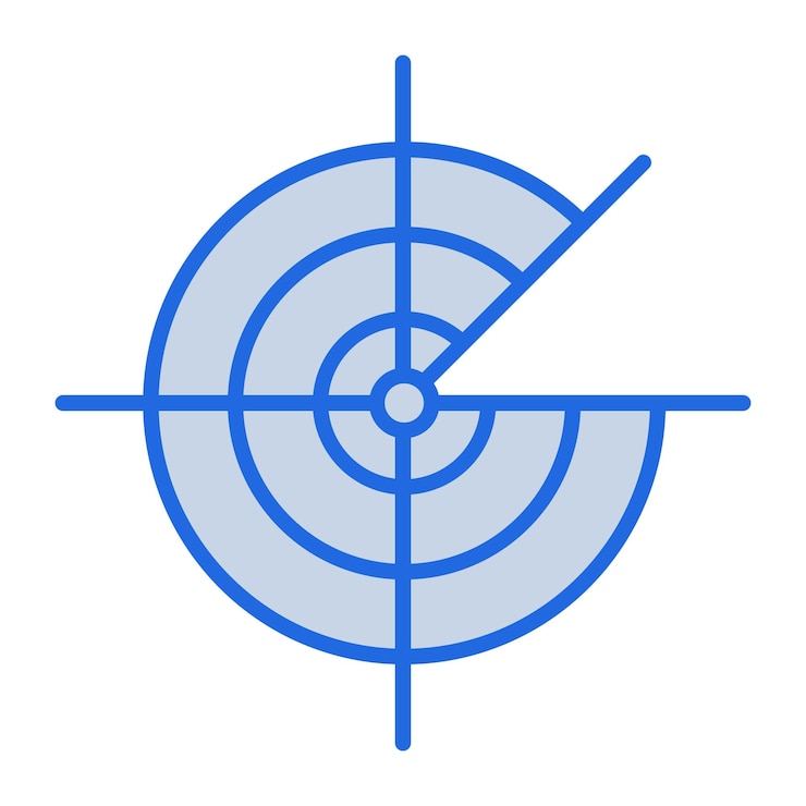 Vektor army radar blue tone illustration