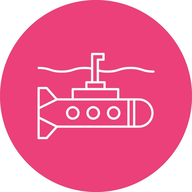 Army Submarine Vector Illustration Style