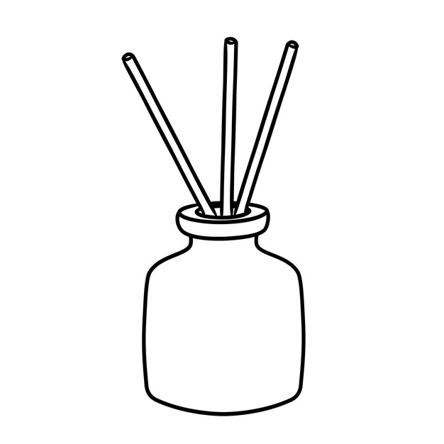 Aroma diffuser for home Doodle sketch style Linear simple diffuser