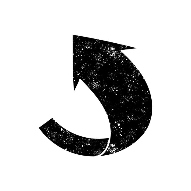 Arrow black hand drawn icon in grunge look