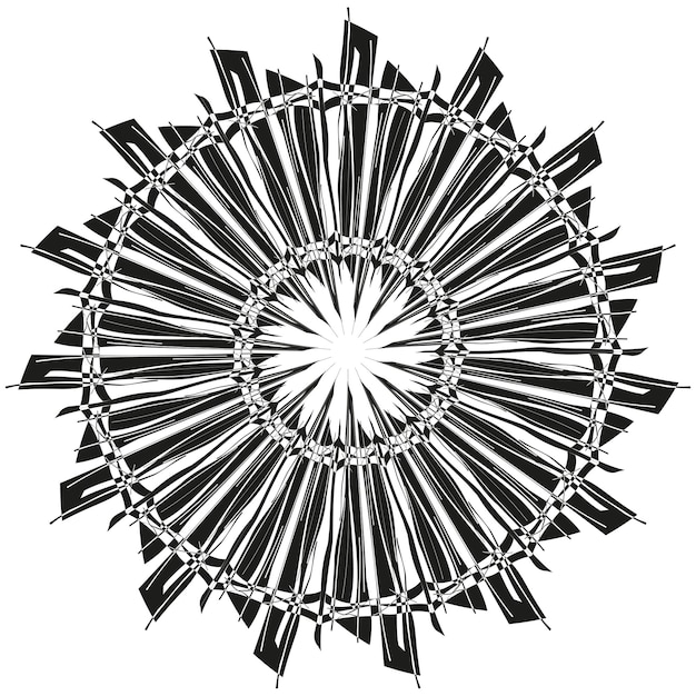 arrow burst icon radial dynamic shape abstract attack figure vector symmetric form