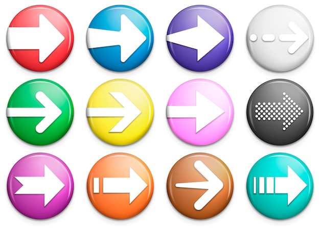 arrow button icon set arrow icons on circle button vector illustration